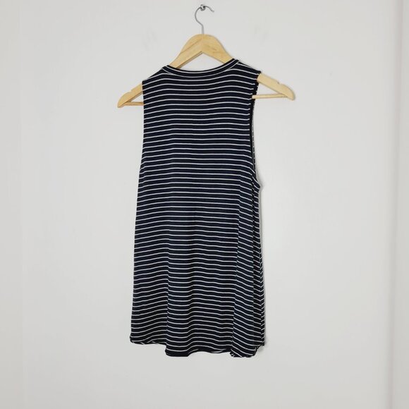 American Eagle Outfitters Cup Out Black & White Striped Tank Top Size Small - Picture 2 of 9